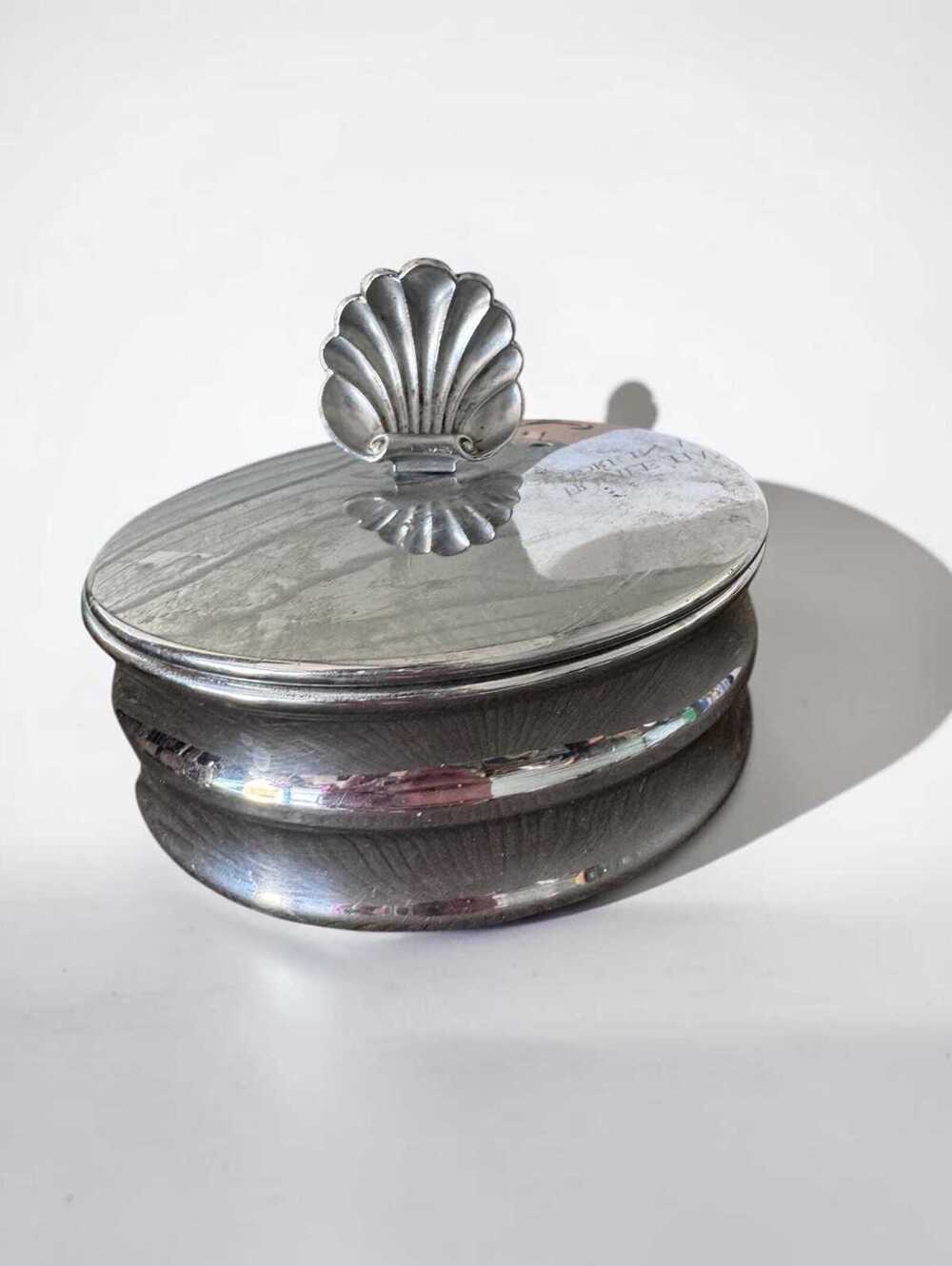 Vintage Metal Coaster Set with Decorative Lid